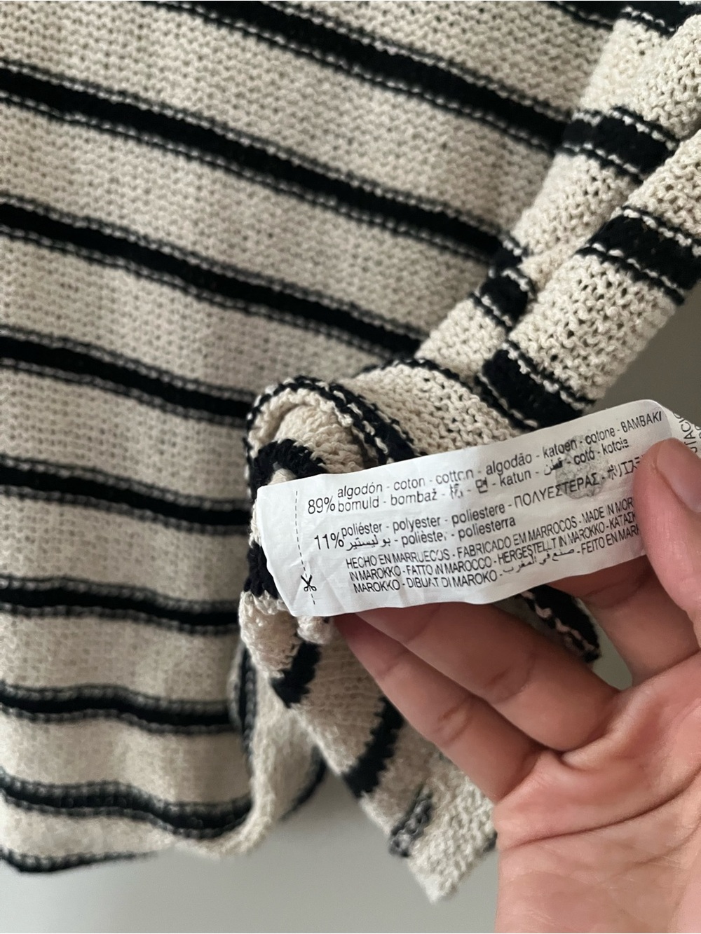 Zara Cream Black Striped Knit Sweater Medium Coastal Beachy Nantucket Old Money - Picture 5 of 6